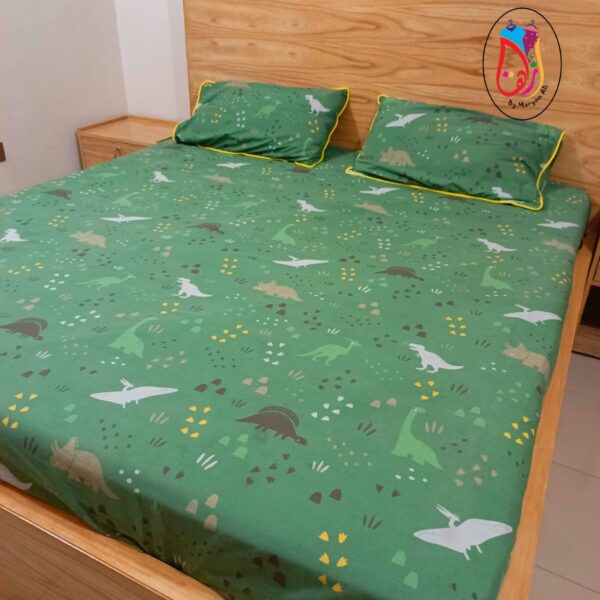 Dino Dreams Bedsheet ( Stitched)