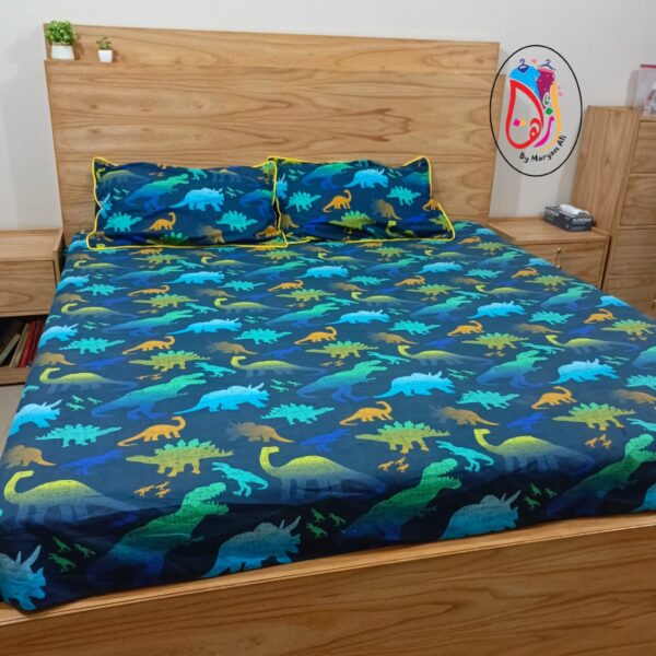 Jurassic Joy Bedsheet ( Stitched)